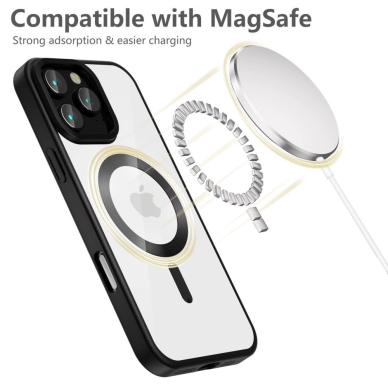 Tech-Protect MagFlex MagSafe iPhone 16 Pro Dėklas - Skaidrus Black Frame 2