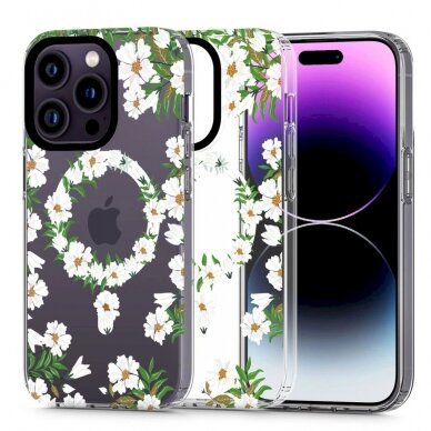 Tech-Protect MagMood MagSafe Dėklas iPhone 13 Pro Max - baltas daisies