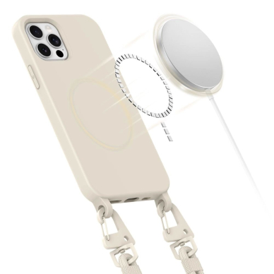 Dėklas Tech-Protect MagNecklace MagSafe  iPhone 12 / 12 Pro - Smėlinis 2