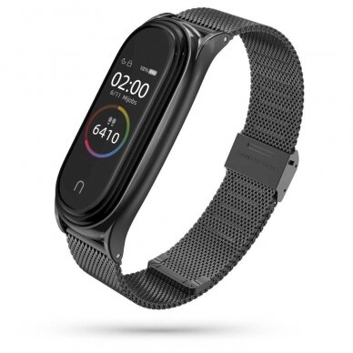 Tech-Protect MilaneseBand Apyrankė Xiaomi Mi Smart Band 5 / 6 / 6 NFC - Juodas