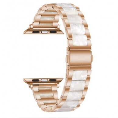 Tech-Protect Modern bracelet Apple Watch 4 / 5 / 6 / 7 / 8 / 9 / SE (38/40/41 mm) - gold-pearl 2