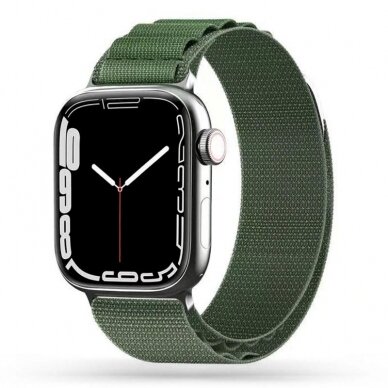 Tech-Protect Nylon Pro Apyrankė Apple Watch 4/5/6/7/8/9/SE/Ultra 1/2 (42/44/45/49 mm) - tamsiai žalias 5