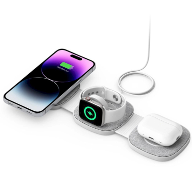 Tech-Protect QI15W-A32 3in1 inductive Įkroviklis MagSafe smartphone / Apple Watch / AirPods - pilkas 1