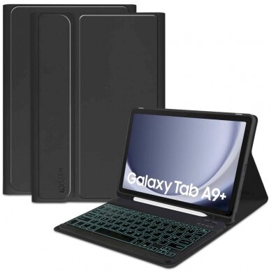 Tech-Protect SC Pen + Keyboard Dėklas klaviatūra Samsung Galaxy Tab A9+ 11 X210 / X215 / X216 - Juodas