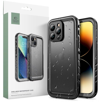 Tech-Protect ShellBox Dėklas waterproof IP68 iPhone 14 Pro Max - Juodas