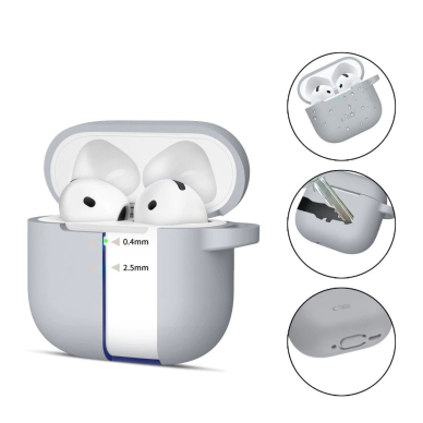 Tech-Protect Silicone Hook Dėklas AirPods 4 - Pilkas 1