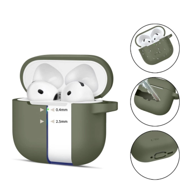 Tech-Protect Silicone Hook Dėklas AirPods 4 - Žalias 1