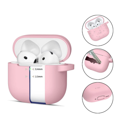 Tech-Protect Silicone Hook Dėklas AirPods 4 - Rožinis 1