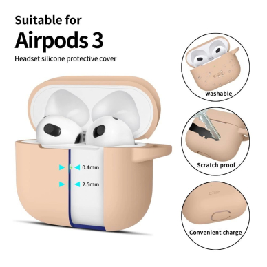 Tech-Protect Silicone Hook Dėklas Apple AirPods 3 - Smėlinis 1