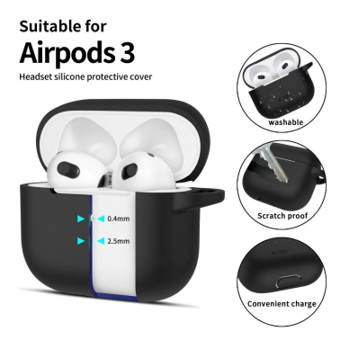 Tech-Protect Silicone Hook Dėklas Apple AirPods 3 - Juodas 1