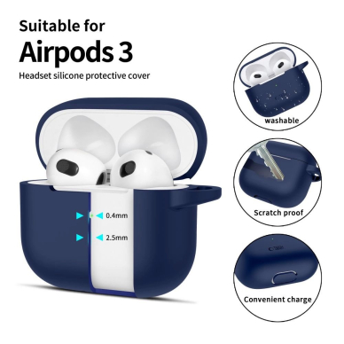 Tech-Protect Silicone Hook Dėklas Apple AirPods 3 - Mėlynas 1