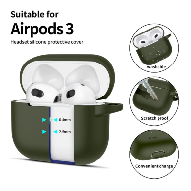 Tech-Protect Silicone Hook Dėklas Apple AirPods 3 - Žalias 1