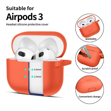 Tech-Protect Silicone Hook Dėklas Apple AirPods 3 - Oranžinė 1