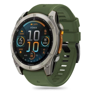 Tech-Protect Silicone Line Apyrankė Garmin Fenix 5 / 6 / 6 Pro / 7 / 8 (47 mm) / E - Žalias