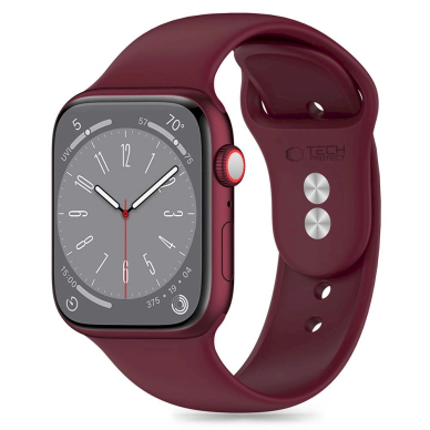 Tech-Protect Silicone Apyrankė Apple Watch 4 / 5 / 6 / 7 / 8 / 9 / SE / Ultra 1 / 2 (42 / 44 / 45 / 49 mm) - Burgundy