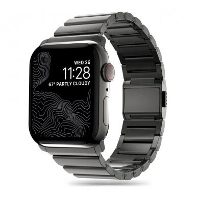 Tech-Protect SteelBand Apyrankė Apple Watch 4 / 5 / 6 / 7 / 8 / 9 / SE / Ultra 1 / 2 (42/44/45/49 mm) - Juodas