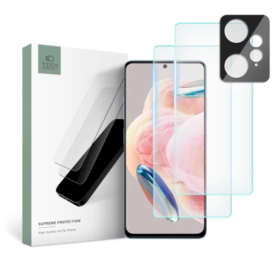 Tech-Protect Supreme Set Xiaomi Redmi Note 12 4G / LTE 2x Apsauginis stiklas ekranui / apsauginis stiklas kamerai