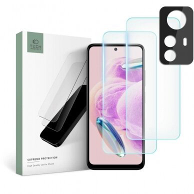 Tech-Protect Supreme Set Xiaomi Redmi Note 12S 2x Apsauginis stiklas ekranui / apsauginis stiklas kamerai