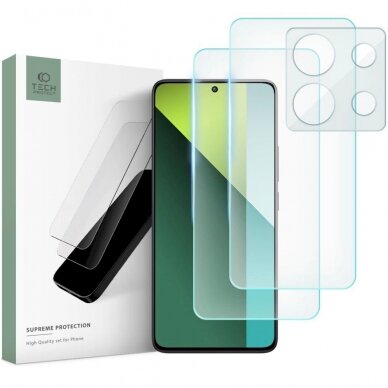 Tech-Protect Supreme Set Xiaomi Redmi Note 13 Pro 5G / Poco X6 5G 2x Apsauginis stiklas ekranui / apsauginis stiklas kamerai