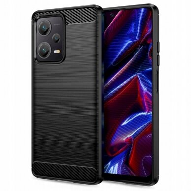 Tech-Protect TPUCarbon Dėklas Xiaomi Redmi Note 12 5G / Poco X5 5G - Juodas