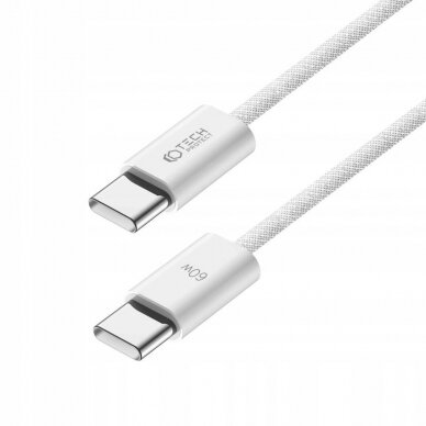 Tech-Protect UltraBoost Classic USB-C / USB-C PD 60W 3A 2m Kabelis - baltas 2