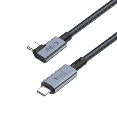 Tech-Protect UltraBoost Max L USB-C 4.0 (straight) / USB-C 4.0 (angled) PD Kabelis 240W 8K 40Gbps 1.5m - pilkas 2