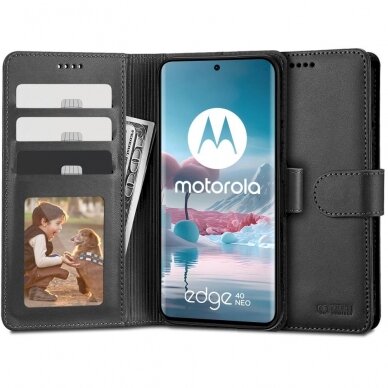 Tech-Protect Wallet Dėklas Motorola Edge 40 Neo - Juodas