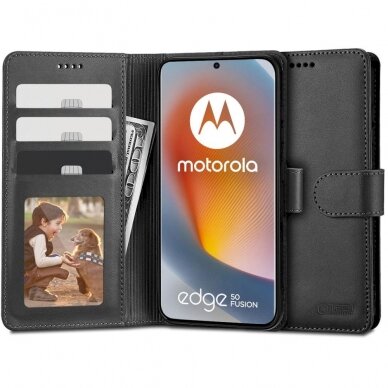 Tech-Protect Wallet Dėklas Motorola Edge 50 Fusion 5G - Juodas