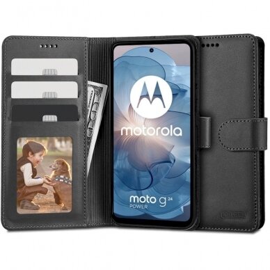 Tech-Protect Wallet Dėklas Motorola Moto G24 / G24 Power / G04 - Juodas