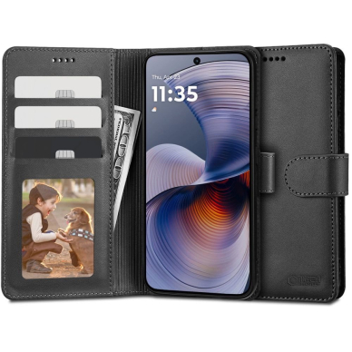 Dėklas Tech-Protect Wallet  Motorola MOTO G55 5G - Juodas