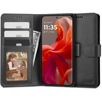 Dėklas Tech-Protect Wallet  Motorola Moto G85 5G - Juodas