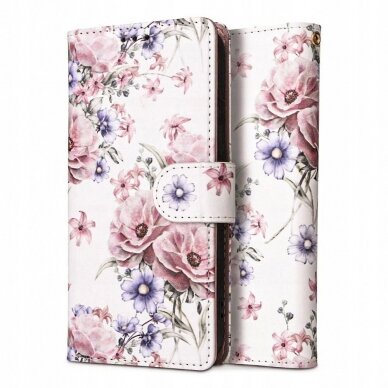 Tech-Protect Wallet Dėklas Samsung Galaxy A55 5G - Rožinis flowers 1