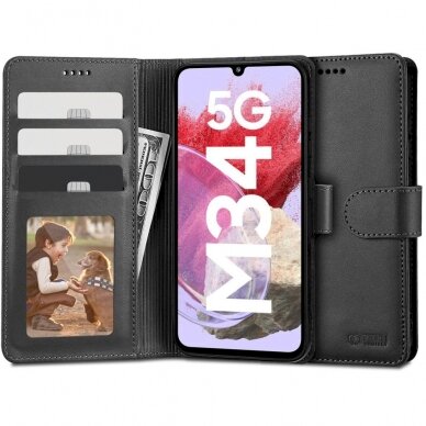 Tech-Protect Wallet Dėklas Samsung Galaxy M34 5G - Juodas