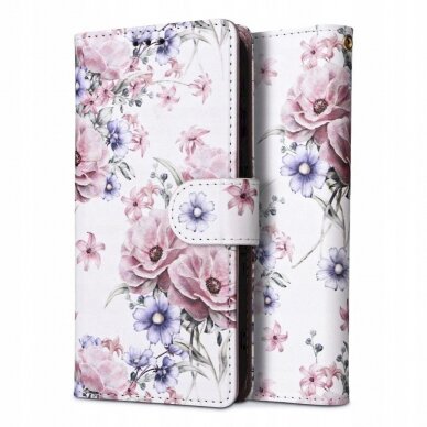 Tech-Protect Wallet Dėklas Xiaomi Redmi 12 - Rožinis flowers