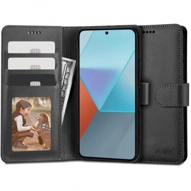 Tech-Protect Wallet Dėklas Xiaomi Redmi Note 13 4G / LTE - Juodas