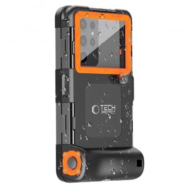 Tech-Protect Waterproof Dėklas waterproof IPX8 smartphones 4.7-6.7 - Juodas orange 1