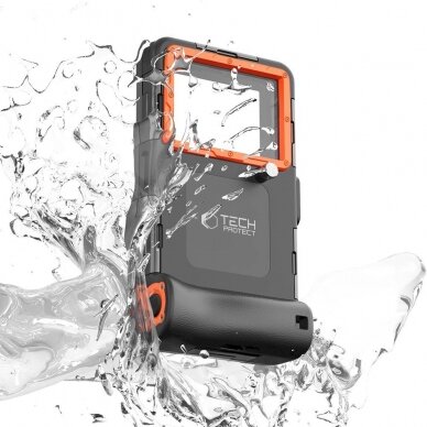 Tech-Protect Waterproof Dėklas waterproof IPX8 smartphones 4.7-6.7 - Juodas orange 2