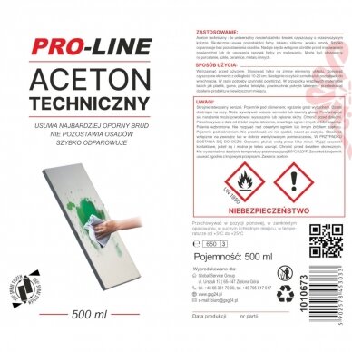 Technical acetone 100% spray PRO-LINE spray 500ml 2