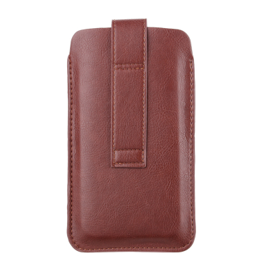 [Užsakomoji prekė] Techsuit - Belt Phone Case (BPC1) - from Premium Eco Leather, with Belt Holder, for Aprox. 6.1 inch, Size S - Rudas 2