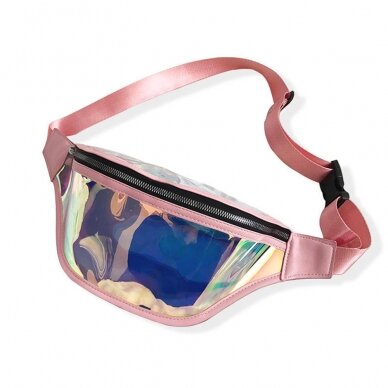 [Užsakomoji prekė] Techsuit - Casual Waist Bag (CWB2) - Transparent, with Belt for Recreational Activity, Fitness - Pink 1