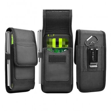 [Užsakomoji prekė] Techsuit - Outdoor Phone Waist Bag (TWB1) - Multifunctional Wearable with Belt Hanging, L size, 15x8x2.5cm, 6 inch - Juodas 9