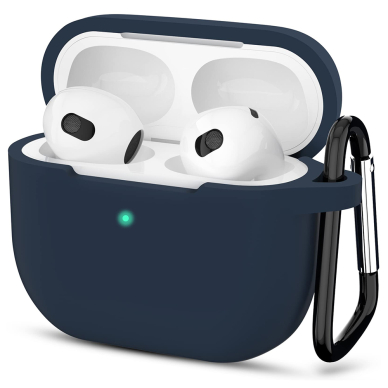 [Užsakomoji prekė] Techsuit - Silikoninis dėklas - for Apple AirPods 3, Smooth Ultrathin Material - Mėlynas