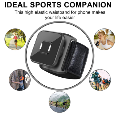 [Užsakomoji prekė] Techsuit - Sports Armband with Phone Magnetic Suction Cup (TSA2) - Velcro Mounting Strap, 3M Glue Sticker, max 6.8" - Juodas 6