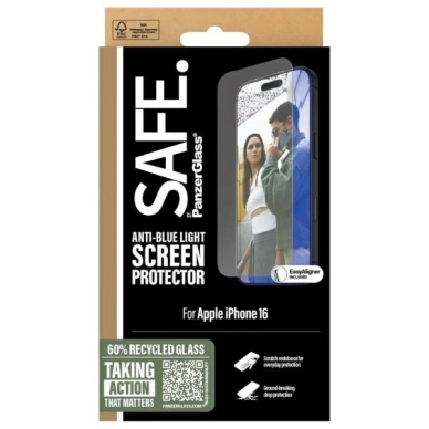 Apsauginis stiklas SAFE by PanzerGlass Screen Protection Anti-blue Light for iPhone 16 / 15 - transparent 3