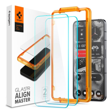 Apsauginis stiklas Spigen ALM GLAS.TR 2-PACK NOTHING PHONE 2 CLEAR