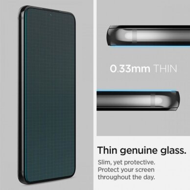 Aukštos kokybės grūdintas stiklas Spigen Glass.TR "EZ FIT" 2 vnt. Samsung Galaxy S22 11