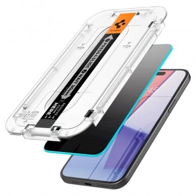 TEMPERED GLASS Spigen GLAS.TR "EZ FIT" 2-PACK IPHONE 15 PLUS PRIVACY 1