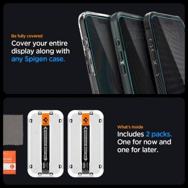 TEMPERED GLASS Spigen GLAS.TR "EZ FIT" 2-PACK IPHONE 15 PLUS PRIVACY 10