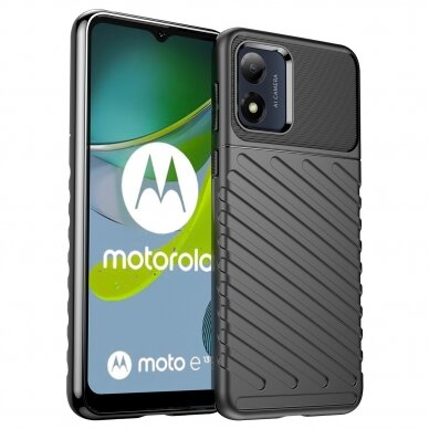 Dėklas Thunder Motorola Moto E13 Juodas