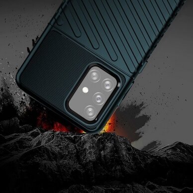 Dėklas Thunder Case Flexible Tough Rugged Cover TPU Samsung Galaxy A72 Tamsiai žalias 2